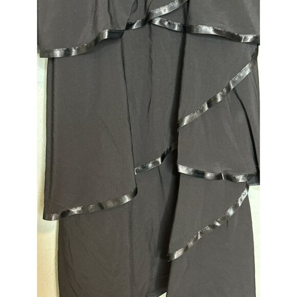 VTG Deb Medium Y2K 90s Strappy Tiered Satin Trim Tiered Bow Bling Party Dress - Picture 8 of 10